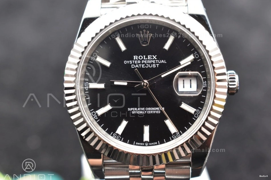 SA3235 Jubilee Stick 41 DateJust Edition Best 904L on 126334 1:1 Bracelet Black Dial DIWF Steel 0127